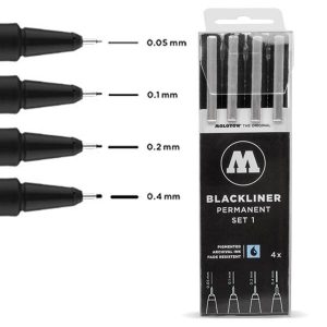 Rapidógrafo/Plumas Blackliner - Set 1,  4 uds,  Molotow