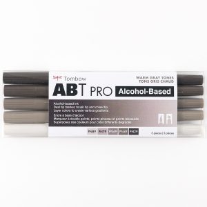 Marcadores a base de alcohol ABT PRO, retrato, tonos grises cálidos, Tombow