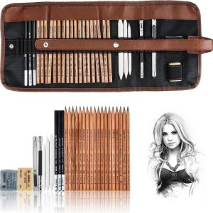 Kit lápices de carbón de grafito de arte de dibujo profesional