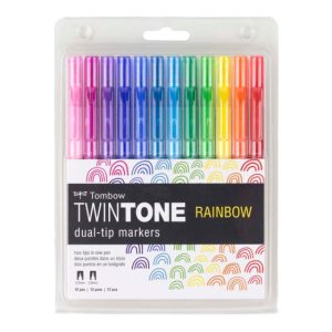 Set 12 marcadores TwinTone arcoíris Tombow